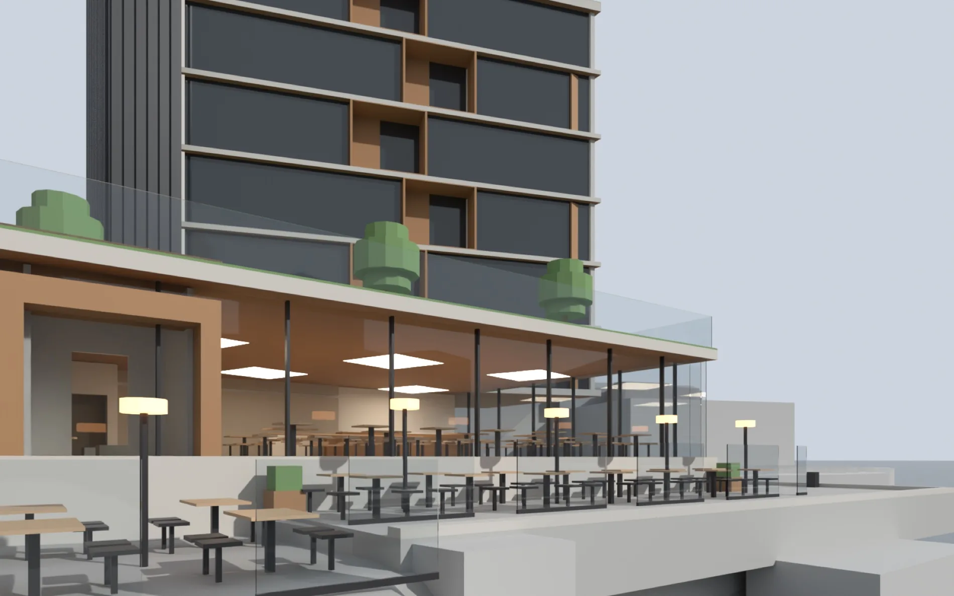 F3 sett fra kaia med uteservering