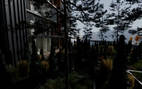 Utsikt fra et vindu i bryggas 3. etasje med dagens basetak på kote 7